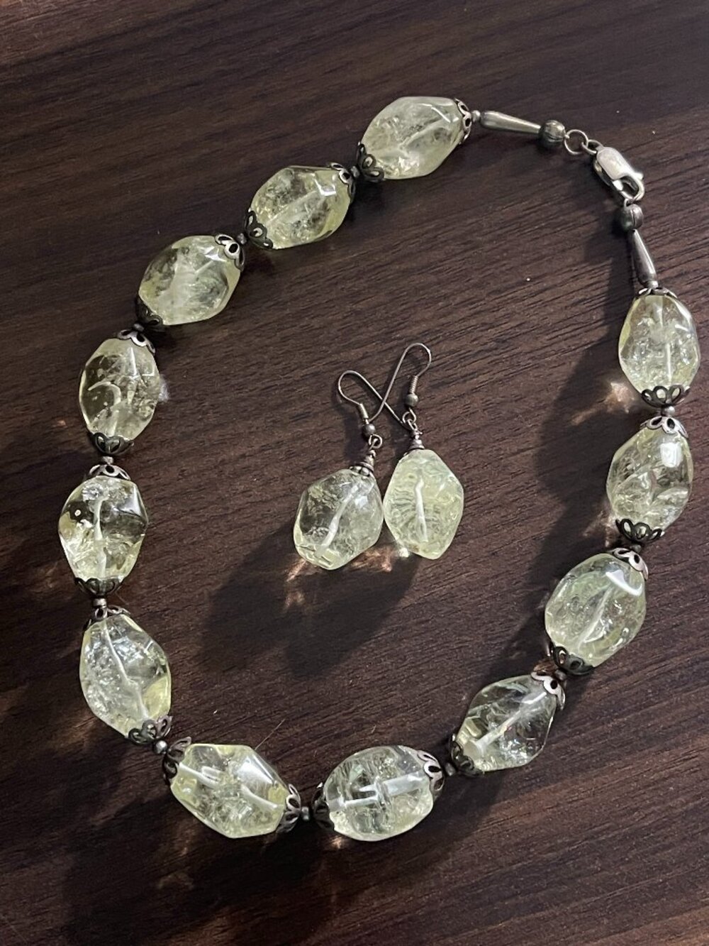 Artisan Citrine Necklace & Earrings Set